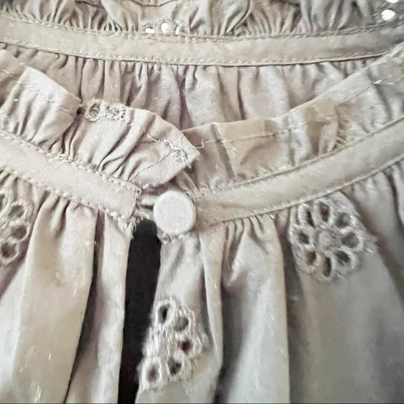 J Crew Reimagined Pom Pom‎ Trim Eyelet Top Black XS Cotton Summer Coquette Tank - Picture 7 of 9